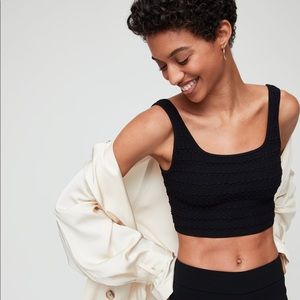 Babaton black woven crop